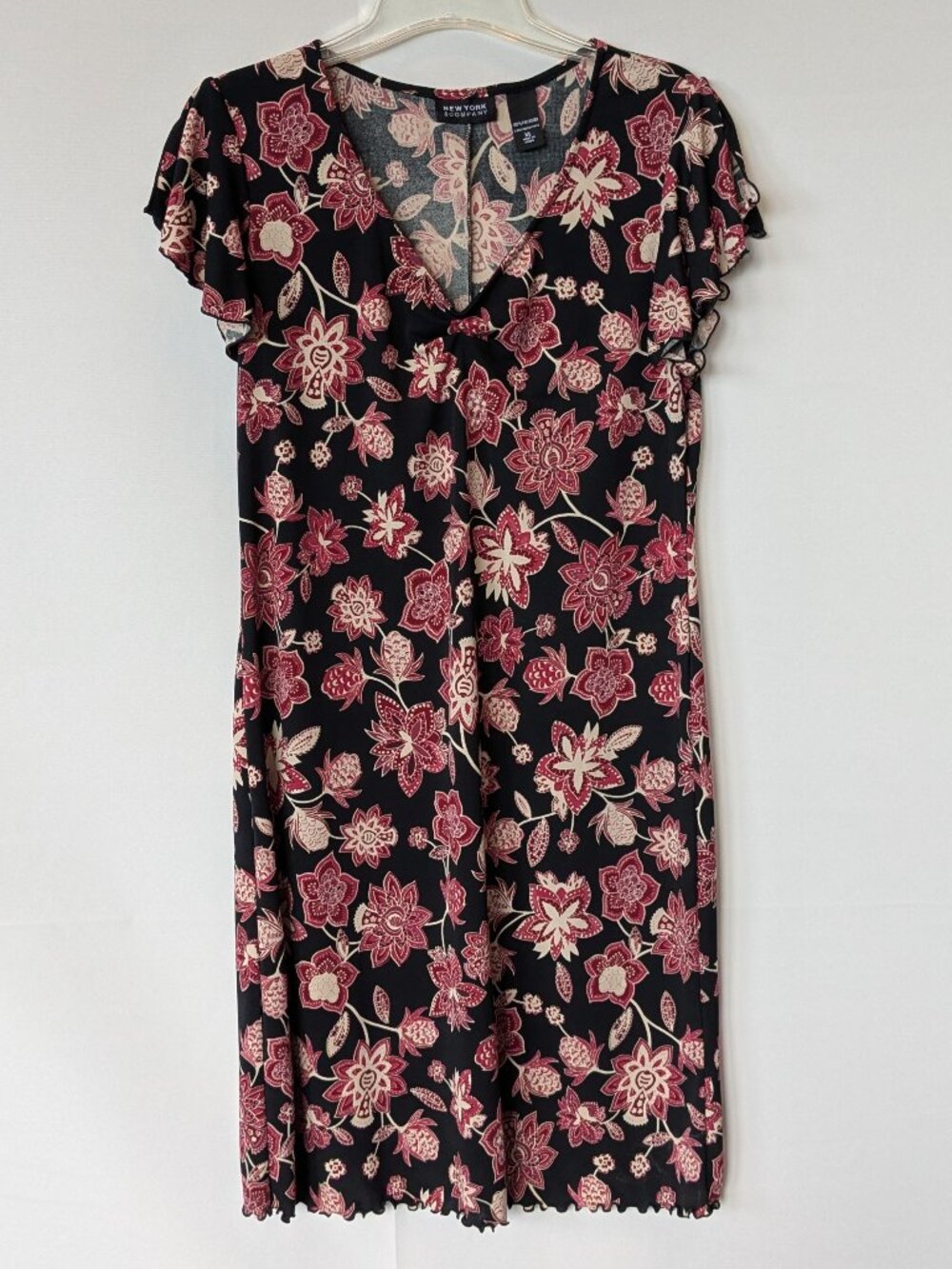 New York & Company Black Floral Dress